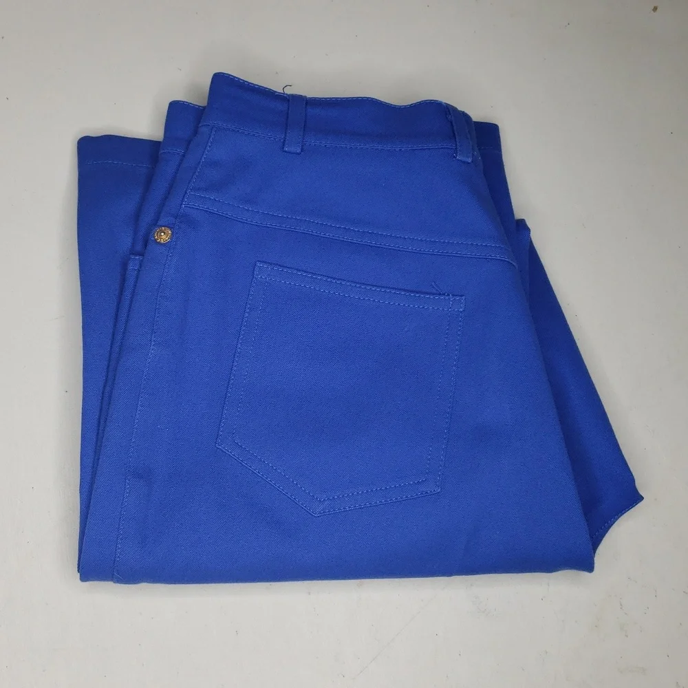 Vintage St. John Sport Womens Straigt Leg Pants Size 2 Blue Old Money 80s Career - Picture 15 of 15
